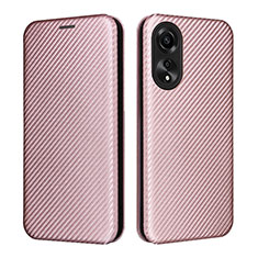 Funda de Cuero Cartera con Soporte Carcasa L02Z para Oppo A78 4G Oro Rosa