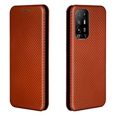 Funda de Cuero Cartera con Soporte Carcasa L02Z para Oppo A94 5G Marron