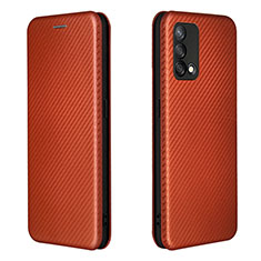 Funda de Cuero Cartera con Soporte Carcasa L02Z para Oppo F19 Marron