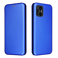 Funda de Cuero Cartera con Soporte Carcasa L02Z para Oppo Find X3 Pro 5G Azul