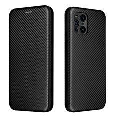 Funda de Cuero Cartera con Soporte Carcasa L02Z para Oppo Find X3 Pro 5G Negro