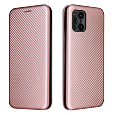 Funda de Cuero Cartera con Soporte Carcasa L02Z para Oppo Find X3 Pro 5G Oro Rosa