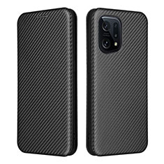 Funda de Cuero Cartera con Soporte Carcasa L02Z para Oppo Find X5 5G Negro