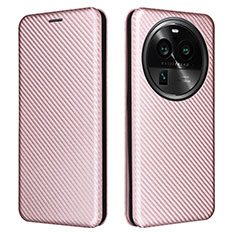 Funda de Cuero Cartera con Soporte Carcasa L02Z para Oppo Find X6 Pro 5G Oro Rosa