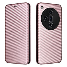 Funda de Cuero Cartera con Soporte Carcasa L02Z para Oppo Find X7 5G Oro Rosa