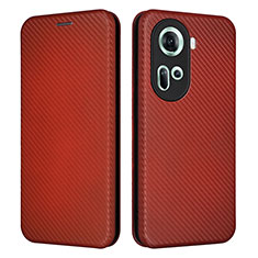 Funda de Cuero Cartera con Soporte Carcasa L02Z para Oppo Reno11 5G Marron