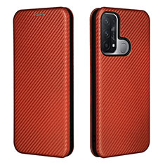 Funda de Cuero Cartera con Soporte Carcasa L02Z para Oppo Reno5 A Marron