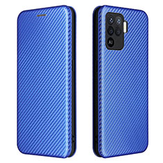 Funda de Cuero Cartera con Soporte Carcasa L02Z para Oppo Reno5 F Azul