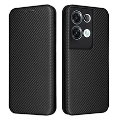 Funda de Cuero Cartera con Soporte Carcasa L02Z para Oppo Reno8 Pro 5G Negro