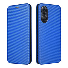 Funda de Cuero Cartera con Soporte Carcasa L02Z para Oppo Reno8 T 4G Azul