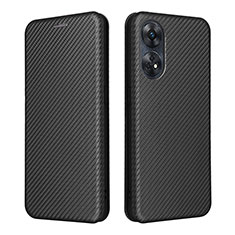 Funda de Cuero Cartera con Soporte Carcasa L02Z para Oppo Reno8 T 4G Negro