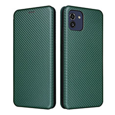 Funda de Cuero Cartera con Soporte Carcasa L02Z para Samsung Galaxy A03 Verde