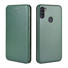 Funda de Cuero Cartera con Soporte Carcasa L02Z para Samsung Galaxy A11 Verde