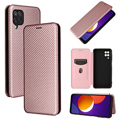 Funda de Cuero Cartera con Soporte Carcasa L02Z para Samsung Galaxy A12 5G Oro Rosa