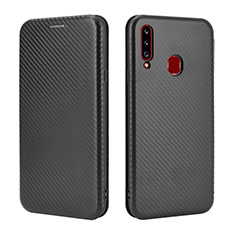 Funda de Cuero Cartera con Soporte Carcasa L02Z para Samsung Galaxy A20s Negro