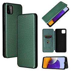 Funda de Cuero Cartera con Soporte Carcasa L02Z para Samsung Galaxy A22 5G Verde