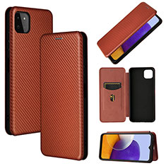 Funda de Cuero Cartera con Soporte Carcasa L02Z para Samsung Galaxy A22s 5G Marron