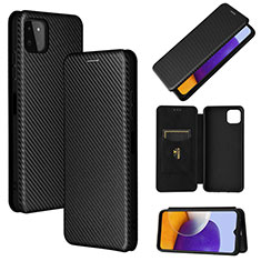 Funda de Cuero Cartera con Soporte Carcasa L02Z para Samsung Galaxy A22s 5G Negro