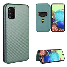 Funda de Cuero Cartera con Soporte Carcasa L02Z para Samsung Galaxy A51 4G Verde