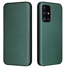 Funda de Cuero Cartera con Soporte Carcasa L02Z para Samsung Galaxy A52 4G Verde