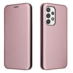 Funda de Cuero Cartera con Soporte Carcasa L02Z para Samsung Galaxy A53 5G Oro Rosa