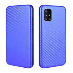 Funda de Cuero Cartera con Soporte Carcasa L02Z para Samsung Galaxy A71 4G A715 Azul