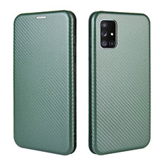 Funda de Cuero Cartera con Soporte Carcasa L02Z para Samsung Galaxy A71 4G A715 Verde