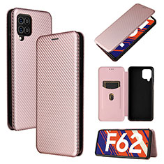 Funda de Cuero Cartera con Soporte Carcasa L02Z para Samsung Galaxy F62 5G Oro Rosa