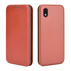 Funda de Cuero Cartera con Soporte Carcasa L02Z para Samsung Galaxy M01 Core Marron