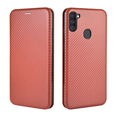 Funda de Cuero Cartera con Soporte Carcasa L02Z para Samsung Galaxy M11 Marron