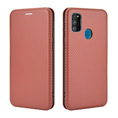 Funda de Cuero Cartera con Soporte Carcasa L02Z para Samsung Galaxy M30s Marron