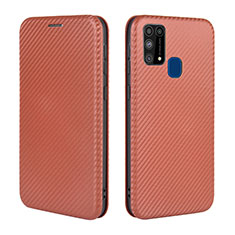 Funda de Cuero Cartera con Soporte Carcasa L02Z para Samsung Galaxy M31 Prime Edition Marron