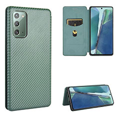 Funda de Cuero Cartera con Soporte Carcasa L02Z para Samsung Galaxy Note 20 5G Verde