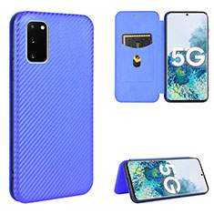 Funda de Cuero Cartera con Soporte Carcasa L02Z para Samsung Galaxy S20 FE (2022) 5G Azul