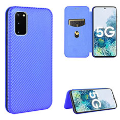 Funda de Cuero Cartera con Soporte Carcasa L02Z para Samsung Galaxy S20 FE 4G Azul