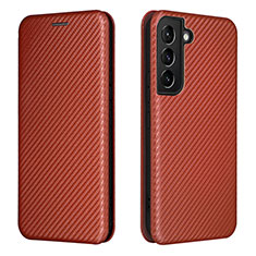 Funda de Cuero Cartera con Soporte Carcasa L02Z para Samsung Galaxy S21 5G Marron