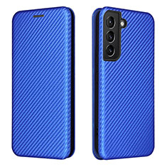 Funda de Cuero Cartera con Soporte Carcasa L02Z para Samsung Galaxy S21 FE 5G Azul