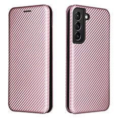 Funda de Cuero Cartera con Soporte Carcasa L02Z para Samsung Galaxy S25 5G Oro Rosa