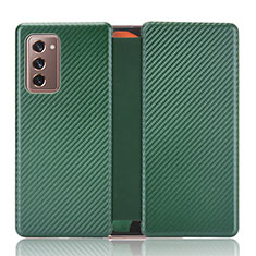 Funda de Cuero Cartera con Soporte Carcasa L02Z para Samsung Galaxy Z Fold2 5G Verde