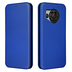 Funda de Cuero Cartera con Soporte Carcasa L02Z para Sharp Aquos R8 Azul