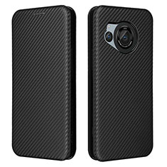 Funda de Cuero Cartera con Soporte Carcasa L02Z para Sharp Aquos R8 Negro