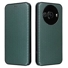 Funda de Cuero Cartera con Soporte Carcasa L02Z para Sharp Aquos R8 Pro Verde