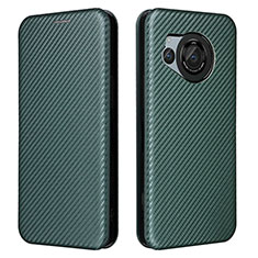 Funda de Cuero Cartera con Soporte Carcasa L02Z para Sharp Aquos R8 Verde