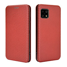 Funda de Cuero Cartera con Soporte Carcasa L02Z para Sharp Aquos Sense4 Marron