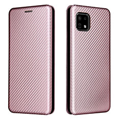 Funda de Cuero Cartera con Soporte Carcasa L02Z para Sharp Aquos Sense6 Oro Rosa