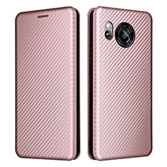 Funda de Cuero Cartera con Soporte Carcasa L02Z para Sharp Aquos Sense7 Oro Rosa