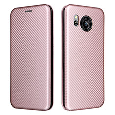 Funda de Cuero Cartera con Soporte Carcasa L02Z para Sharp Aquos Sense7 Plus Oro Rosa