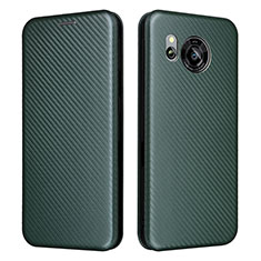 Funda de Cuero Cartera con Soporte Carcasa L02Z para Sharp Aquos Sense7 Plus Verde