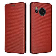 Funda de Cuero Cartera con Soporte Carcasa L02Z para Sharp Aquos Sense8 Marron