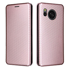 Funda de Cuero Cartera con Soporte Carcasa L02Z para Sharp Aquos Sense8 Oro Rosa